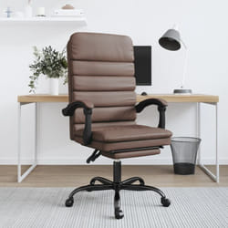Fauteuil De Massage Inclinable De Bureau Marron Similicuir Vidaxl