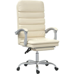 Fauteuil De Massage Inclinable De Bureau Crème Similicuir Vidaxl