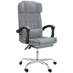 Vidaxl Fauteuil De Massage Inclinable De Bureau Gris Clair Tissu