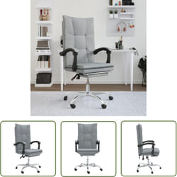 Fauteuil Inclinable De Bureau Gris Clair Tissu