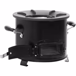 Ce poêle à bois de camping sert d'ustensile de cuisine lorsque vous avez des activités de plein air tout en créant de la chal ...