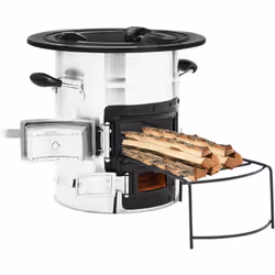 Ce poêle à bois de camping sert d'ustensile de cuisine lorsque vous avez des activités de plein air tout en créant de la chal ...