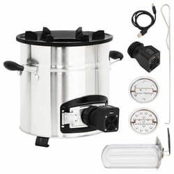 vidaXL Poêle à bois avec ventilateur USB Argenté 35,5x26x28 cm Inox