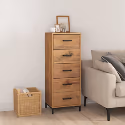 Cette commode en bois, également appelée buffet haut, dégage un charme vintage et sera la pièce maîtresse de votre intérieur. ...