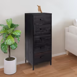 Cette commode en bois, également appelée buffet haut, dégage un charme vintage et sera la pièce maîtresse de votre intérieur. ...