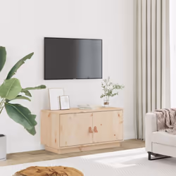 Ce meuble TV en bois, au design élégant et pratique, est un excellent choix pour votre espace de vie. Bois de pin massif : le ...