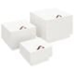 vidaXL Boîtes de rangement et couvercles 3pcs Blanc Bois massif de pin