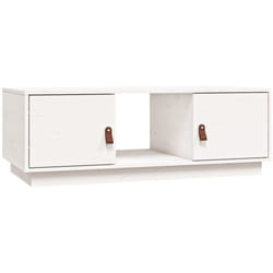 Table basse Blanc 100x50x35 cm Bois massif de pin Vidaxl