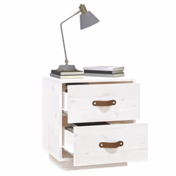 VidaXL 818327 Table de nuit et table de chevet Blanc - Vue supplémentaire 4