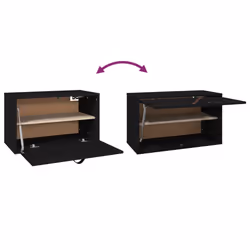 VidaXL 818354 étagères Pin, Bois Noir - Vue supplémentaire 6