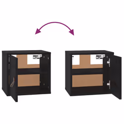 VidaXL 818364 étagères Pin, Bois Noir - Vue supplémentaire 7