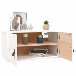 VidaXL 818367 étagères Pin, Simili-cuir Blanc - Vue supplémentaire 7