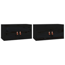 VidaXL 818374 étagères Pin, Bois Noir