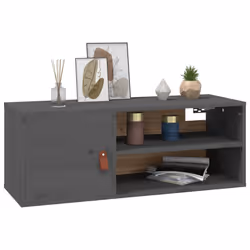 VidaXL 818389 étagères Pin, Simili-cuir Gris - Vue supplémentaire 4