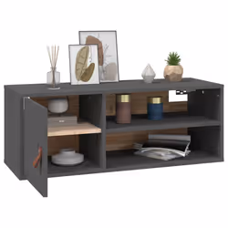 VidaXL 818389 étagères Pin, Simili-cuir Gris - Vue supplémentaire 5