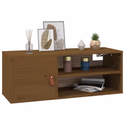 VidaXL 818392 étagères Pin, Simili-cuir Marron - Vue supplémentaire 4