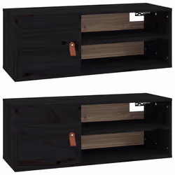 VidaXL 818394, Pin, Simili-cuir, Noir, 800 mm, 300 mm, 300 mm, 2 pièce(s)