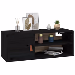 VidaXL 818394 étagères Pin, Simili-cuir Noir - Vue supplémentaire 4