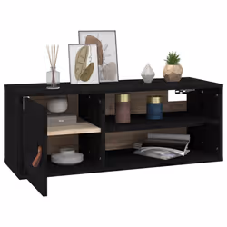VidaXL 818394 étagères Pin, Simili-cuir Noir - Vue supplémentaire 5