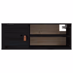 VidaXL 818394 étagères Pin, Simili-cuir Noir - Vue supplémentaire 7