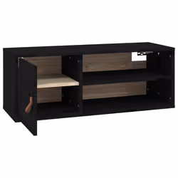 VidaXL 818394 étagères Pin, Simili-cuir Noir - Vue supplémentaire 8