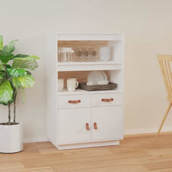 vidaXL Buffet haut Blanc 67x40x108,5 cm Bois massif de pin