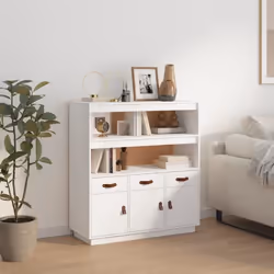 vidaXL Buffet haut Blanc 100x40x108,5 cm Bois massif de pin
