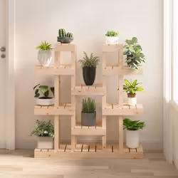 Exposez vos fleurs et plantes préférées avec ce charmant support à plantes en bois et rendez votre espace actuel attrayant ! ...