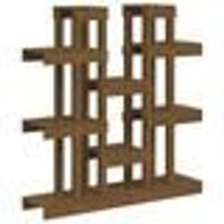 vidaXL Support à plantes Marron miel 104,5x25x109,5 cm Bois massif pin