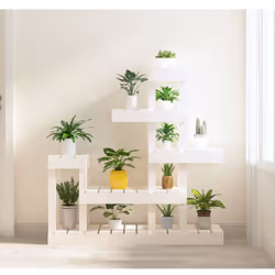 Exposez vos fleurs et plantes préférées avec ce charmant support à plantes en bois et rendez votre espace actuel attrayant ! ...