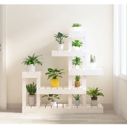 Vidaxl - Support à plantes Blanc 92x25x97 cm Bois massif de pin