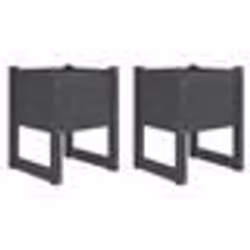 vidaXL Jardinières 2 pcs Gris 40x40x52,5 cm Bois massif de pin