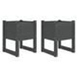 vidaXL Jardinières 2 pcs Gris 40x40x52,5 cm Bois massif de pin