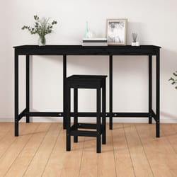 Vidaxl - Table de bar Noir 180x80x110 cm Bois massif de pin