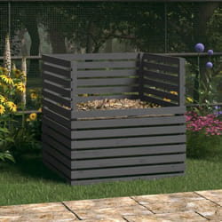 Vidaxl - Composteur Gris 100x100x102 cm Bois massif de pin