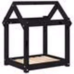 vidaXL Lit pour chien Noir 61x50x70 cm Bois de pin solide