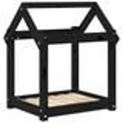 vidaXL Lit pour chien Noir 61x50x70 cm Bois de pin solide