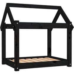 Lit pour chien Noir 71x55x70 cm Bois de pin solide Vidaxl