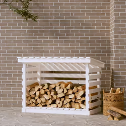 Ce support pour bois de chauffage en bois est une solution idéale pour ranger proprement votre bois de chauffage. Bois de pin ...