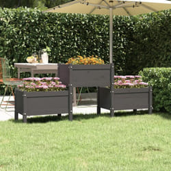 Vidaxl - Jardinière Gris 178,5x44x75 cm Bois massif de pin