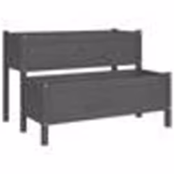 vidaXL Jardinière Gris 110x84x75 cm Bois massif de pin