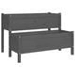 vidaXL Jardinière Gris 110x84x75 cm Bois massif de pin