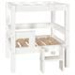 vidaXL Lit pour chien Blanc 55,5x53,5x60 cm Bois de pin solide