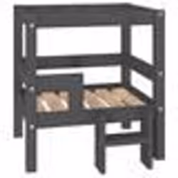 vidaXL Lit pour chien Gris 55,5x53,5x60 cm Bois de pin solide