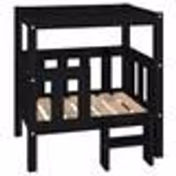 vidaXL Lit pour chien Noir 65,5x43x70 cm Bois de pin solide