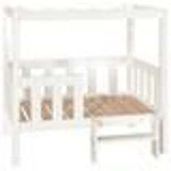 vidaXL Lit pour chien Blanc 95,5x73,5x90 cm Bois de pin solide