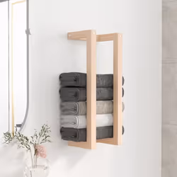 Maximisez l'espace dans votre salle de bain tout en ajoutant des looks élégants avec ce porte-serviettes en bois ! Matériau r ...