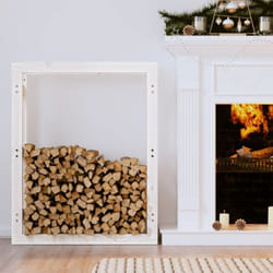 Support pour bois de chauffage Blanc 80x25x100 cm Bois de pin Vidaxl