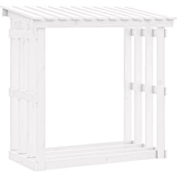 Support Pour Bois De Chauffage Blanc 108x64,5x109cm Bois De Pin
