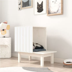 Vidaxl - Maison pour chat Blanc 60x36x60 cm Bois de pin massif